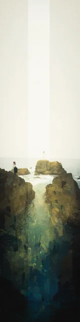 Free aesthetic bookmark featuring a crater water place